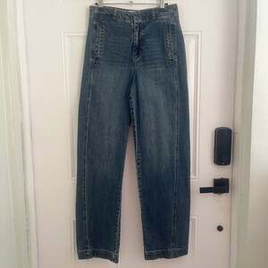 Habitual Martingale Jeans Women's 4/27 High Rise Wide Leg Cinch Back Denim